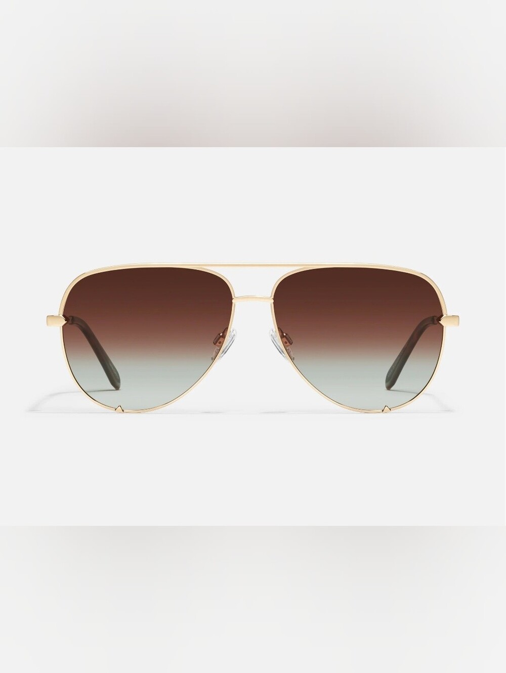 Quay High Key Gold Frame / Brown Fade Polarized Lens Sunglasses New